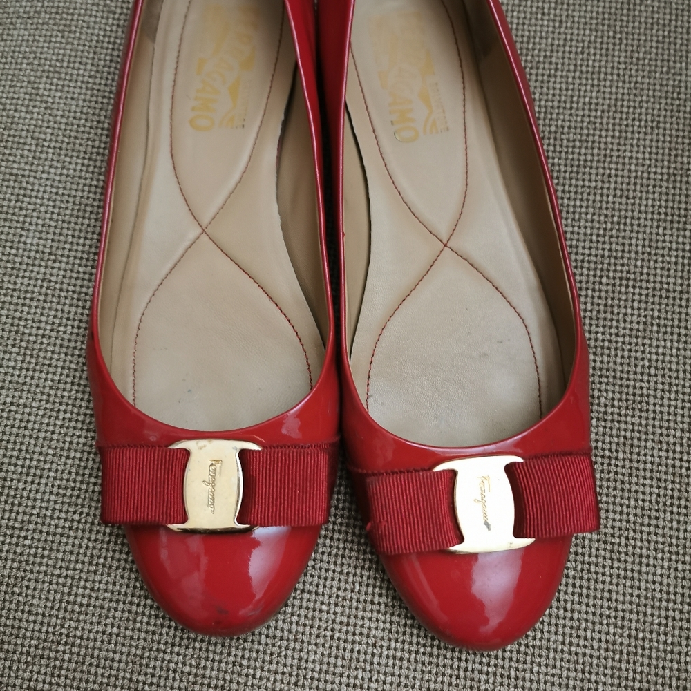 Ferragamo flats worn